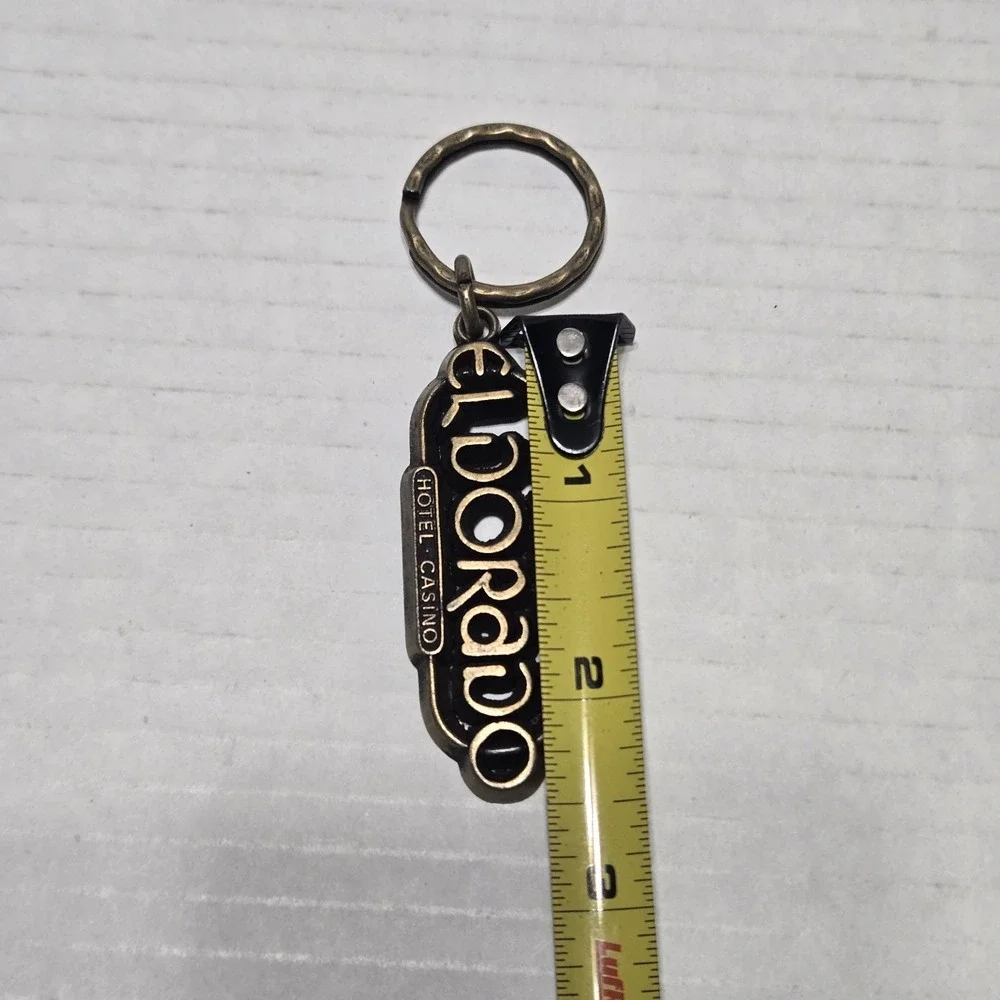 Vintage El Dorado‎ Hotel Casino Reno Nevada Keychain Key Fob Brass Tone Metal